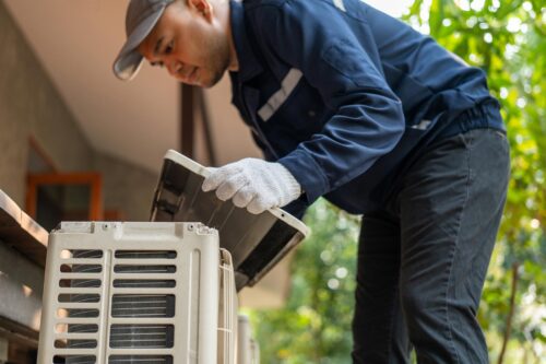 Air Conditioner Service Outdoor Checking Fix Repair Air Conditioner Cleaning Technician