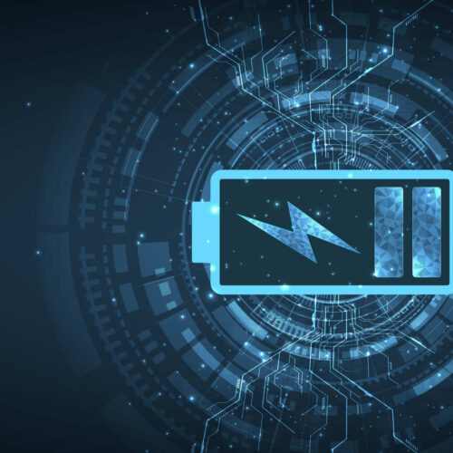 blue black background with battery charging icon