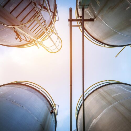 below angle of industrial tanks