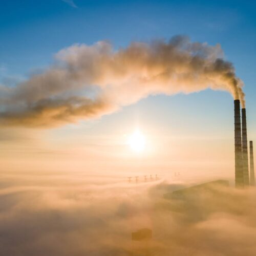 clouds with smoke stacks