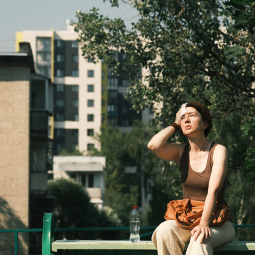 woman suffering the heat