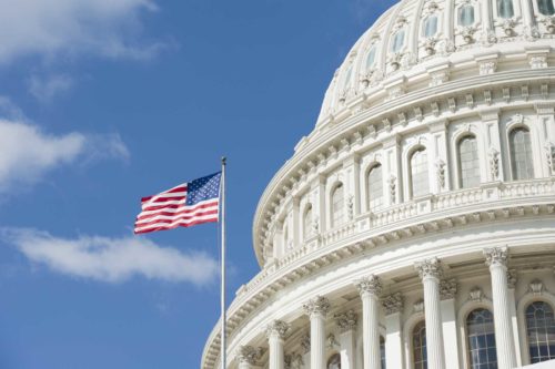 US Capital dome and flag