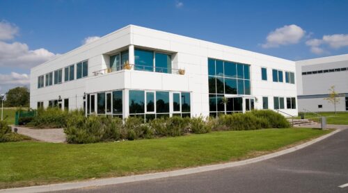 white office building