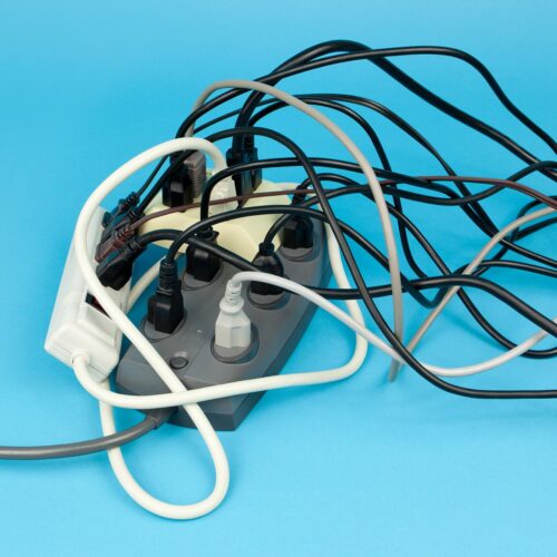 power strips with too many things plugged in