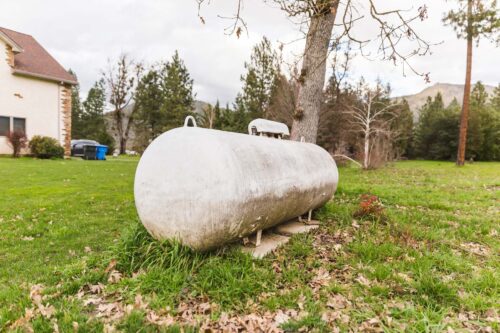 propane tank in rural area