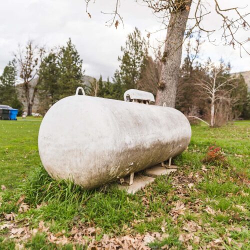 propane tank in rural area