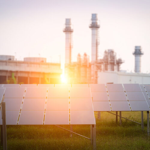 solar panel near factory